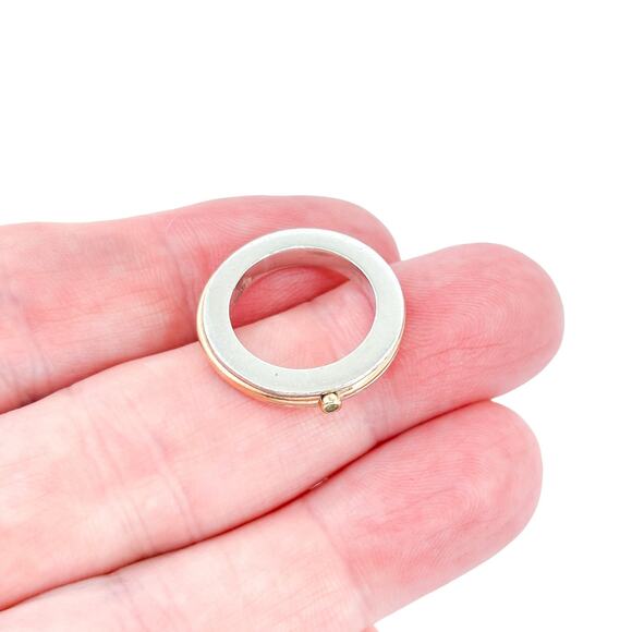 Vintage Mignon Faget 14K Gold & Sterling Silver Spinner Ring w/ Peridot Size 5 - Picture 1 of 12